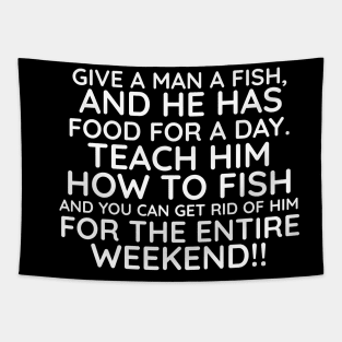 Funny fishing tips Tapestry