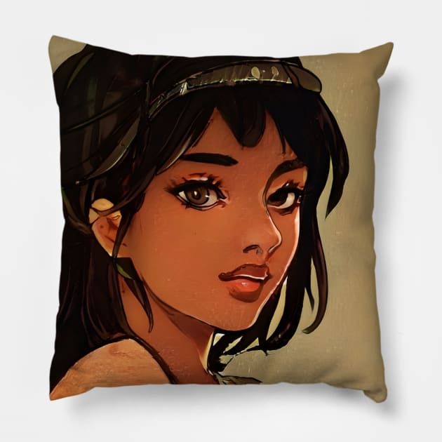 black anime girl Pillow by animegirlnft