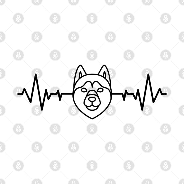 Husky Dog Heartbeat Line by NomiCrafts