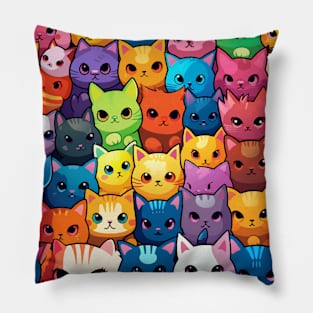 Furry Cuteness: 101 Kawaii Cats in Pastel Paradise Pillow