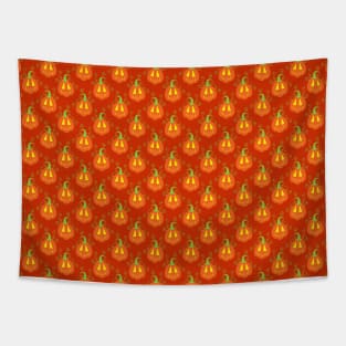 Orange Jack O Lantern Pattern Tapestry