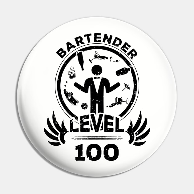 Level 100 Bartender Gift Pin by atomguy