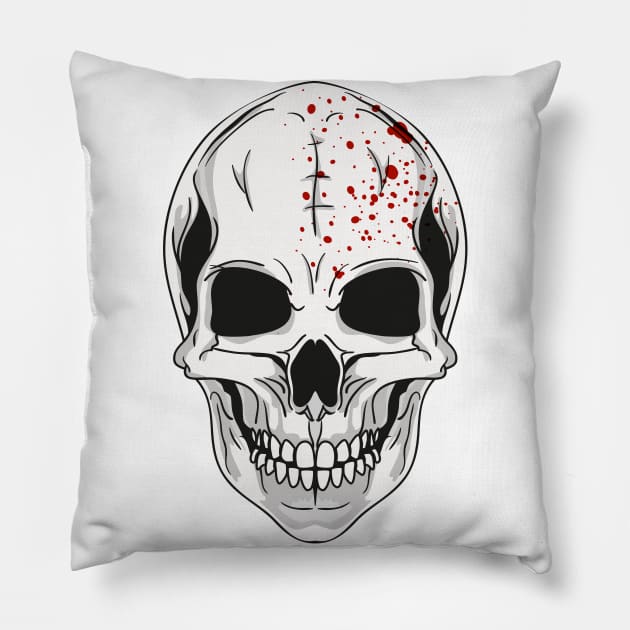 Halloween Fun - Bloody Skull Pillow by designsbycreation