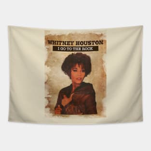 Vintage Old Paper 80s Style Whitney Houston Tapestry