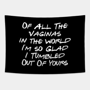 of All The Vaginas in the world I'm so Glad I Tumbled Out Of Yours Tapestry