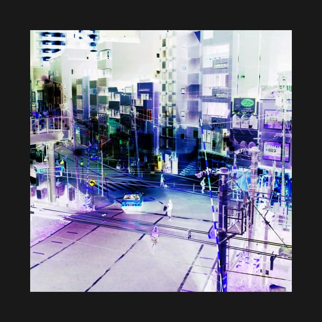 tokyo scene, inverted colour by Sampson-et-al