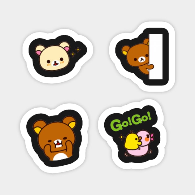 rilakkuma sticker sheet Magnet by yujibell