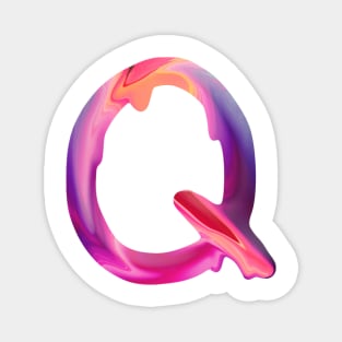 Letter Q In Vibrant Watercolor Magnet