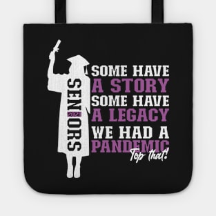 Pandemic Graduation | White And Pearly Purple Text Funny Graduation Tote