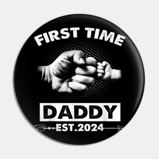 First Time Daddy New Dad Est 2024 Fathers Day Boy Girl Kids Pin