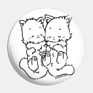 Marie and Rosie Cuddling and Sleeping (Plain White) Pin