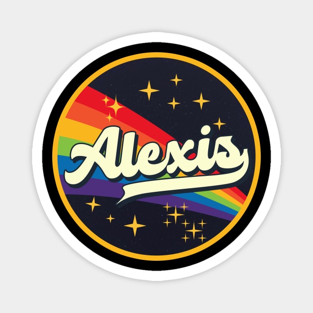 Alexis // Rainbow In Space Vintage Style Magnet by LMW Art