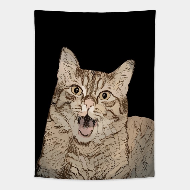 Amazed kitten. Kitten Tapestry by Ara-Mora