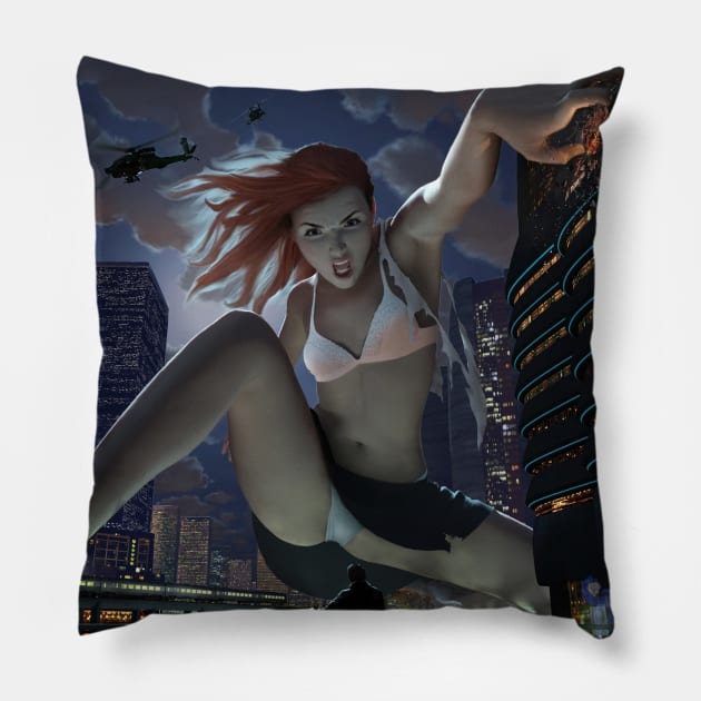 Psycho Girlfriend Pillow by stevenstahlberg