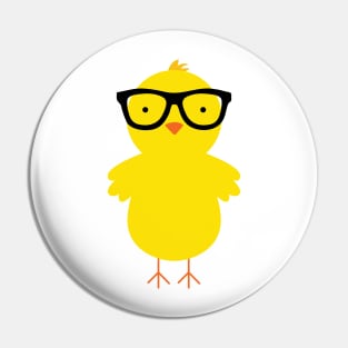 Yellow Hipster Duckling Pin