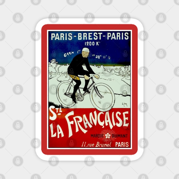 Tour De France Vintage 1898 Bicycle Racing Print Magnet by posterbobs