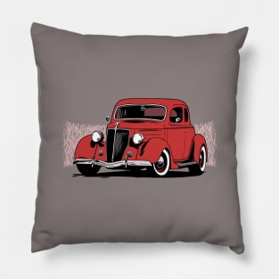 Red 36 Ford 5 Window Coupe Pillow