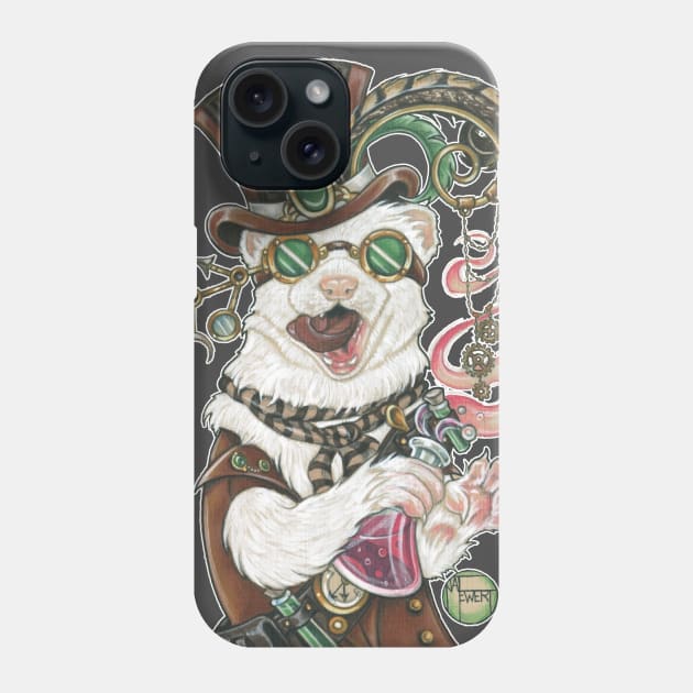 Steampunk Ferret Dr. Weaselhoffer Phone Case by Nat Ewert Art