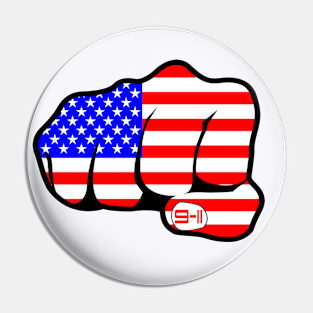 9-11 Stars and Stripes Fist Pin