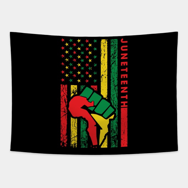 Juneteenth Flag Proud African American Tapestry by FabulousDesigns