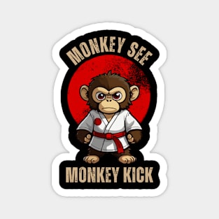 Funny Karate Monkey, Monkey See Monkey Kick Magnet