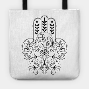 Hamsa Koi (Black) Tote