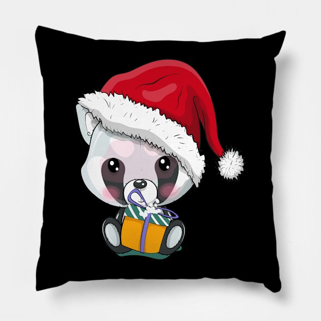 Panda santa Pillow by M_Mary