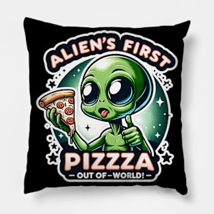 Alien's Pizza Adventure Pillow