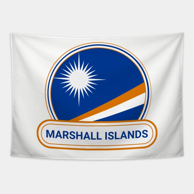 The Marshall Islands Country Badge - The Marshall Islands Flag Tapestry by Yesteeyear