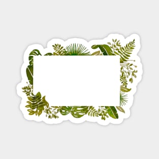 watercolor foliage frame Magnet