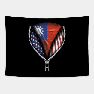 Taiwanese Flag  Taiwan Flag American Flag Zip Down - Gift for Taiwanese From Taiwan Tapestry