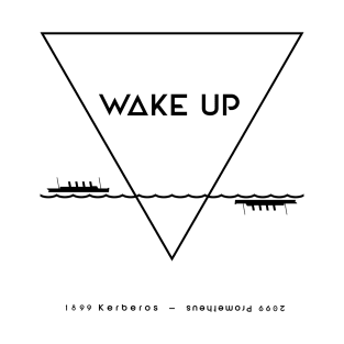 WAKE UP - black injection T-Shirt