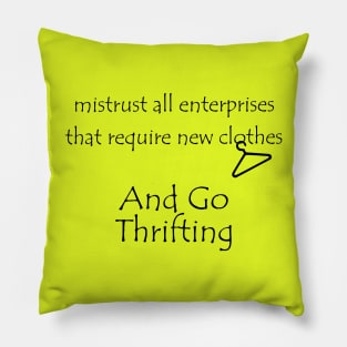 Lispe Mistrust and go thrifting Pillow