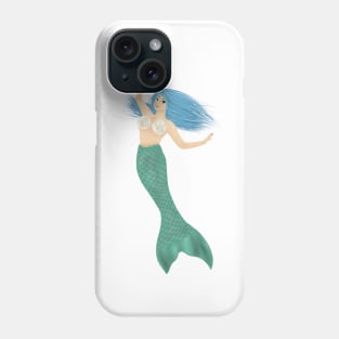 Blue hair Mermaid Phone Case