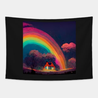 magical rainbow house Tapestry