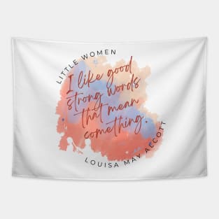 little women strong words watercolor Tapestry