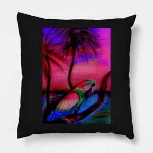 TROPICAL PINK PARROT SUNSET Pillow