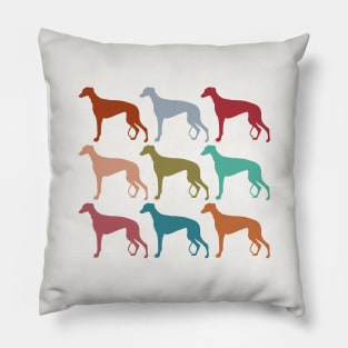 Greyhound Dogs in Rainbow Colors Pillow