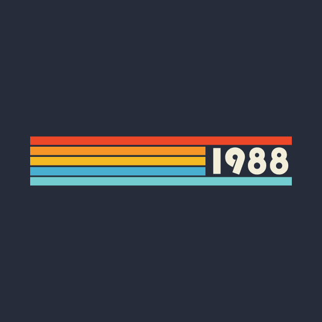 1988 Vintage Retro Stripes Birthday Gift by PodDesignShop