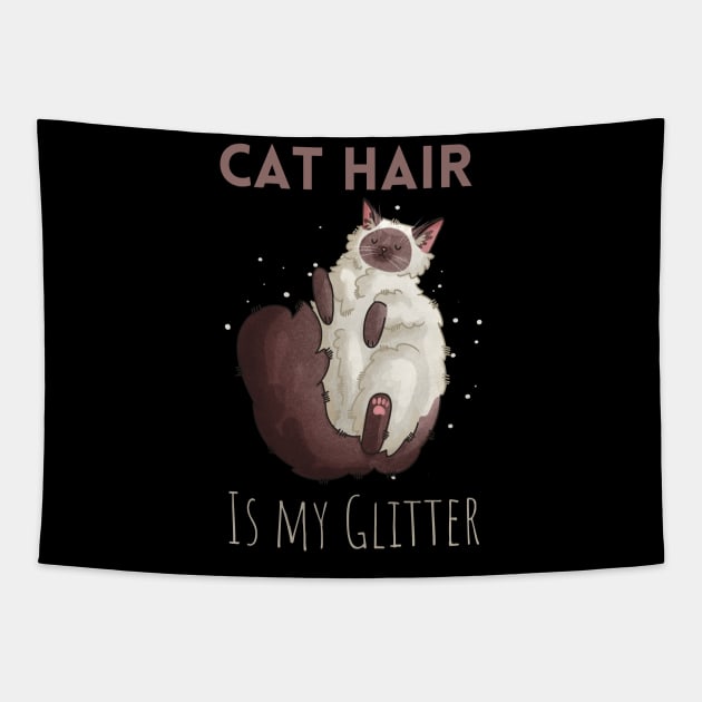 Cat Hair is my Glitter - Ragdoll cat Tapestry by Feline Emporium