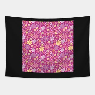 PINK PURPLE YELLOW VINTAGE FLORAL RETRO FUN 00S 90S Tapestry