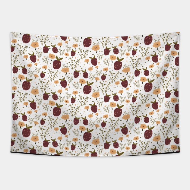 Strawberry Ditsy Pattern Tapestry by rnmarts