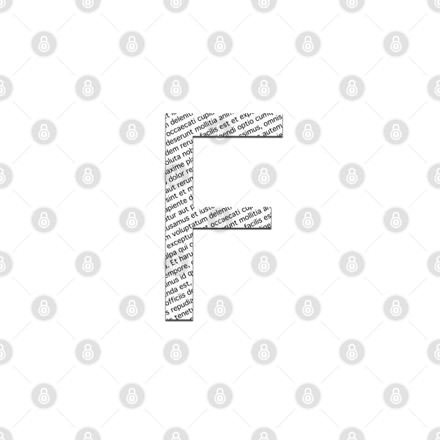 Typographic monogram cutout F by Slownessi