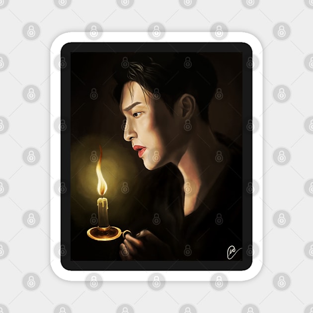 Lay Zhang - painting Magnet by dangerbeforeyou