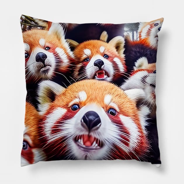 Red Panda Lesser Wild Nature Funny Happy Humor Photo Selfie Pillow by Cubebox