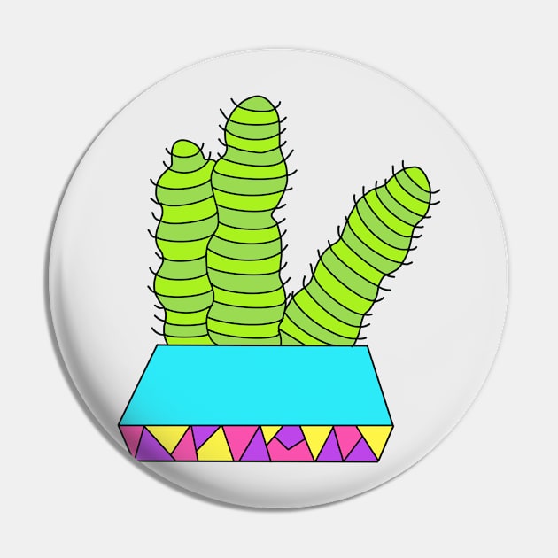Cute Cactus Design #8: Spaceworm Cactuses Pin by DreamCactus