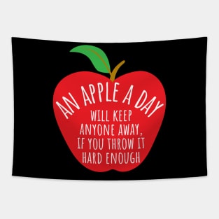 An Apple A Day Will Keep Anyone Away If You Throw It Hard Enough Tapestry