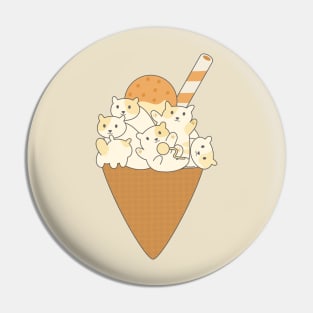 Ice-Cream Cone With Cats T-Shirt Pin