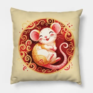 Chinese Zodiac Year of the Rat Pillow