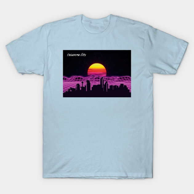 Disover Oklahoma City Outrun Neon Nights - Oklahoma City - T-Shirt